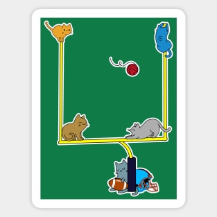 Cats playing American football goal post Magnet